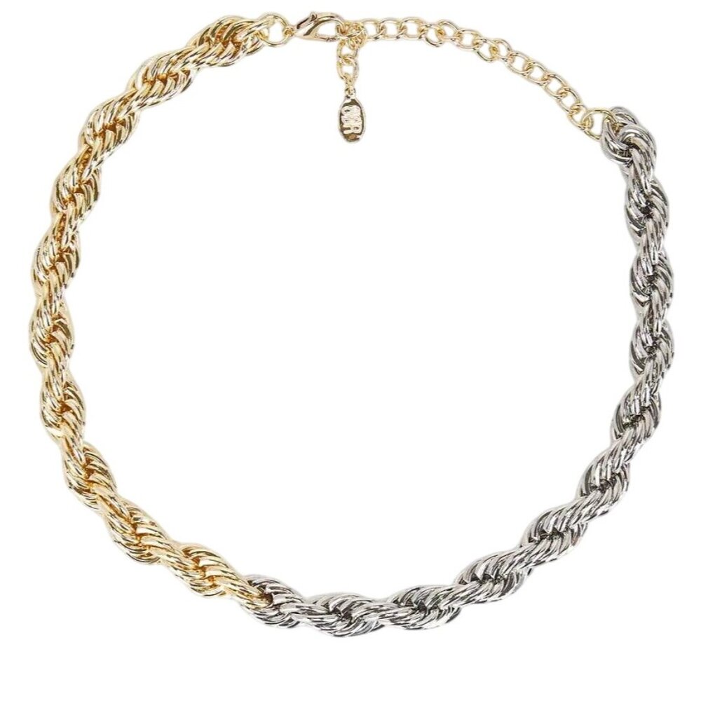 8 Other Reasons Two-tone Chain Necklace in Mixed Metal One Size New Womens Jewel - Picture 4 of 8